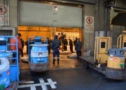 Die riesigen Thunfischauktionshallen am Tsukiji-Fischmarkt